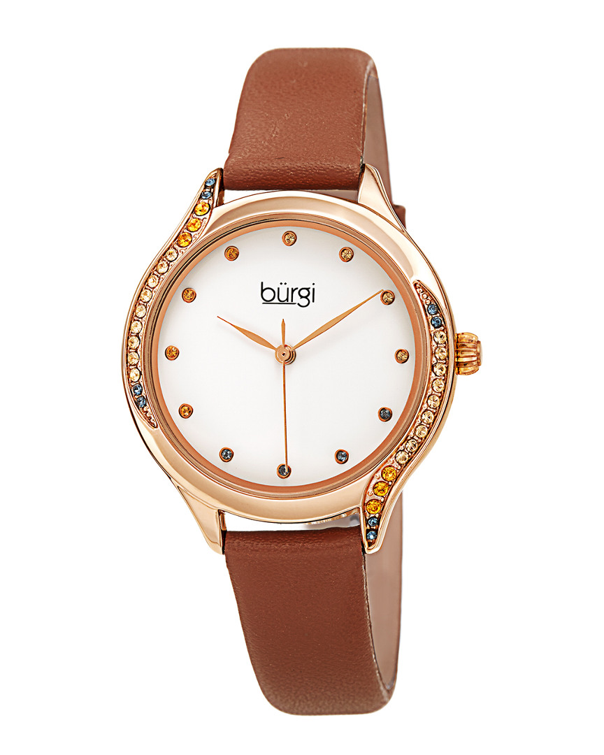 Burgi Women's Genuine Leather Watch