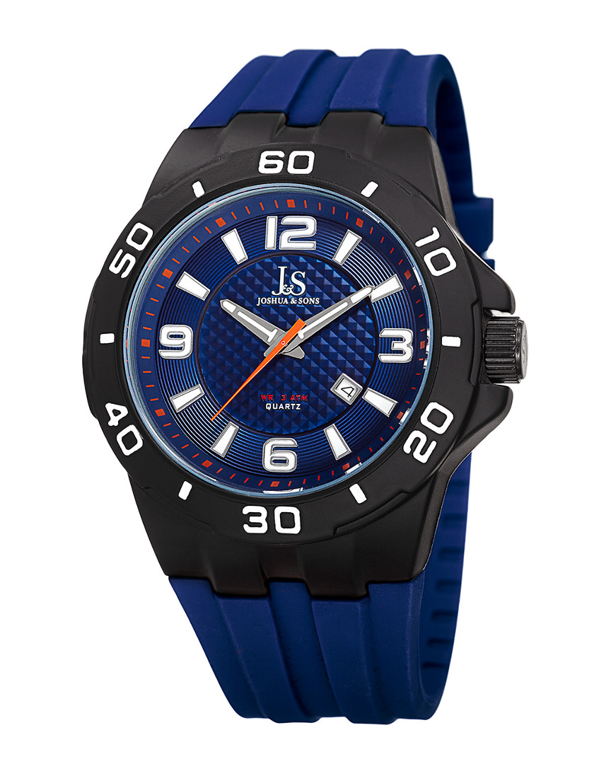 Joshua And Sons Joshua & Sons Men's Rubber Watch In Blue