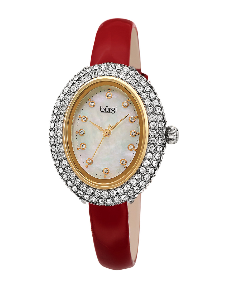 Burgi Women's Patent Leather Watch