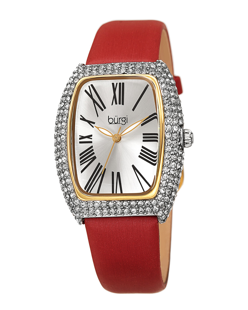 Burgi Women's Satin Over Leather Watch