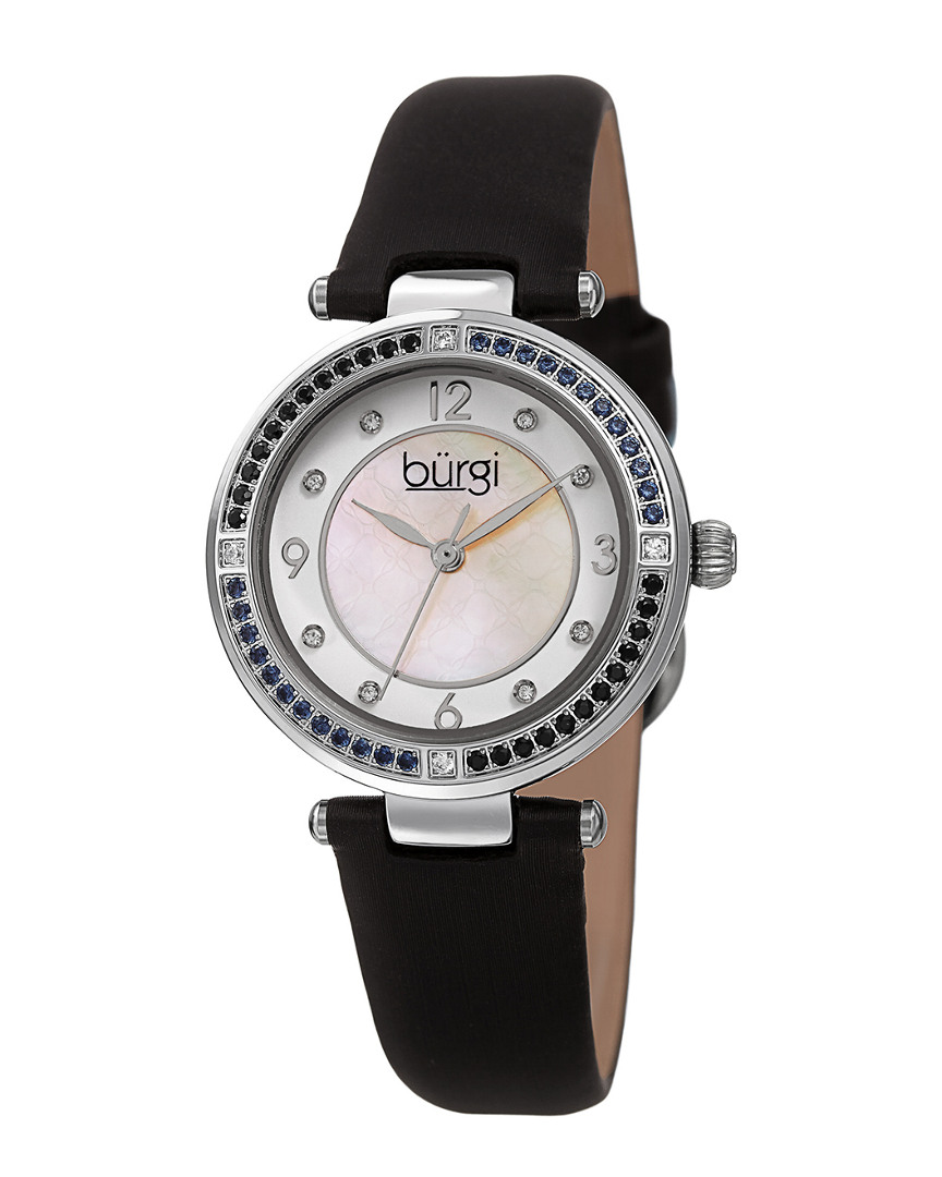 Burgi Women's Satin Over Leather Watch