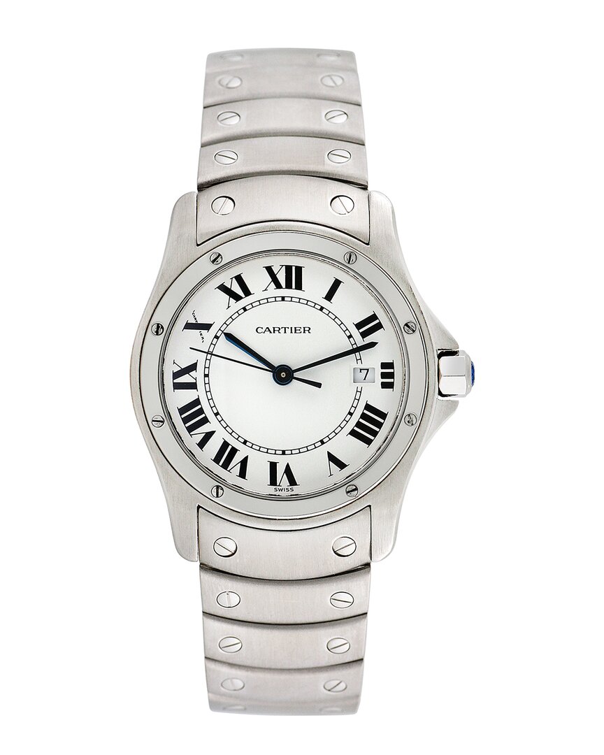 Cartier Women's Santos Ronde Watch, Circa 1990's/2000's (authentic Pre-loved) In Metallic