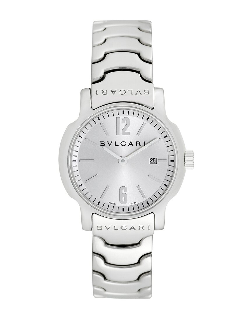 Bvlgari Women's Solotempo Watch, Circa 2000's (authentic Pre-loved) In Metallic