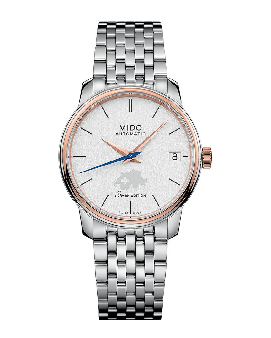 Mido Women's Baroncelli Iii Heritage 33mm Automatic Watch In Gold