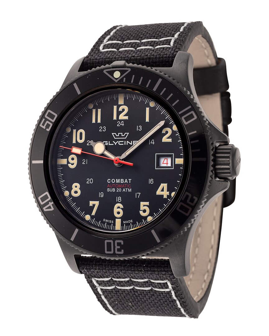 Montre Glycine Combat Sub Automatique - Neuve étiquetée - 200m - Cadran Noir