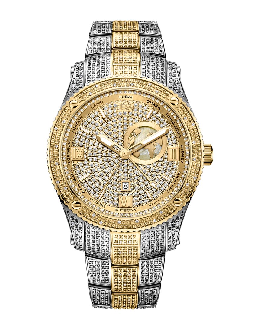 Jbw Men's Jet Setter Gmt Diamond Watch In Gold