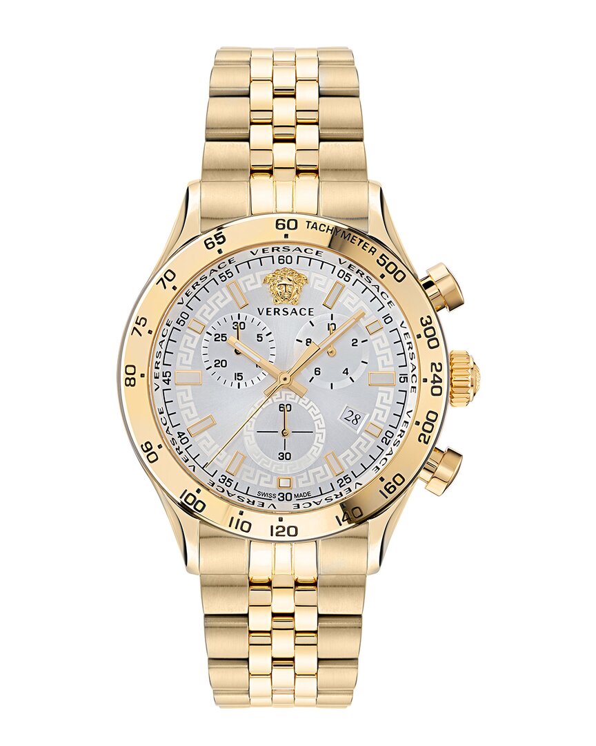 Versace Hellenyium Chrono Bracelet Watch In Gold