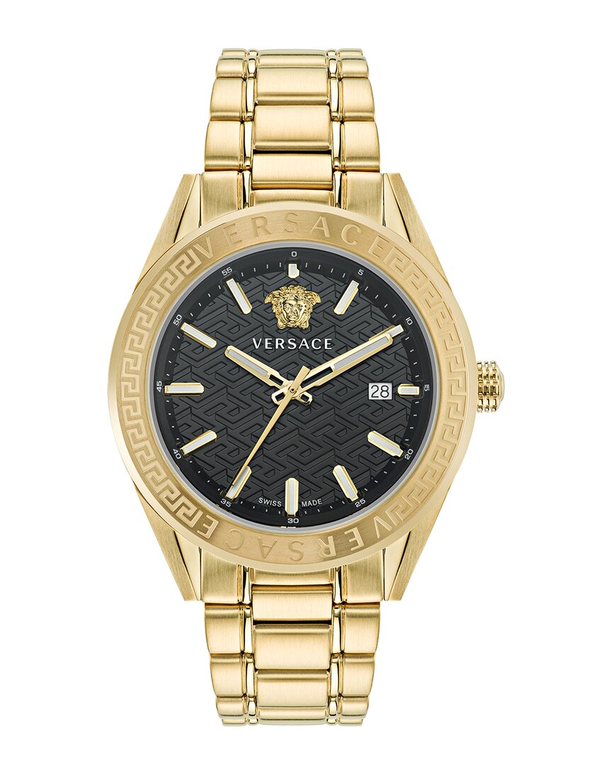 Versace V-code Bracelet Watch In Gold