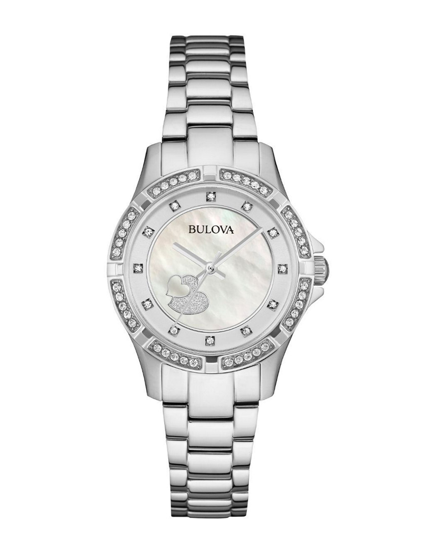 Bulova Women's Stainless Steel, Swarovski Crystal & Mother-of-pearl Bracelet Watch In Neutral