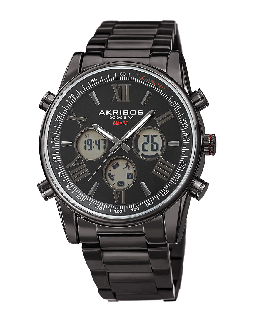 Akribos Xxiv Men's Stainless Steel Watch In Black