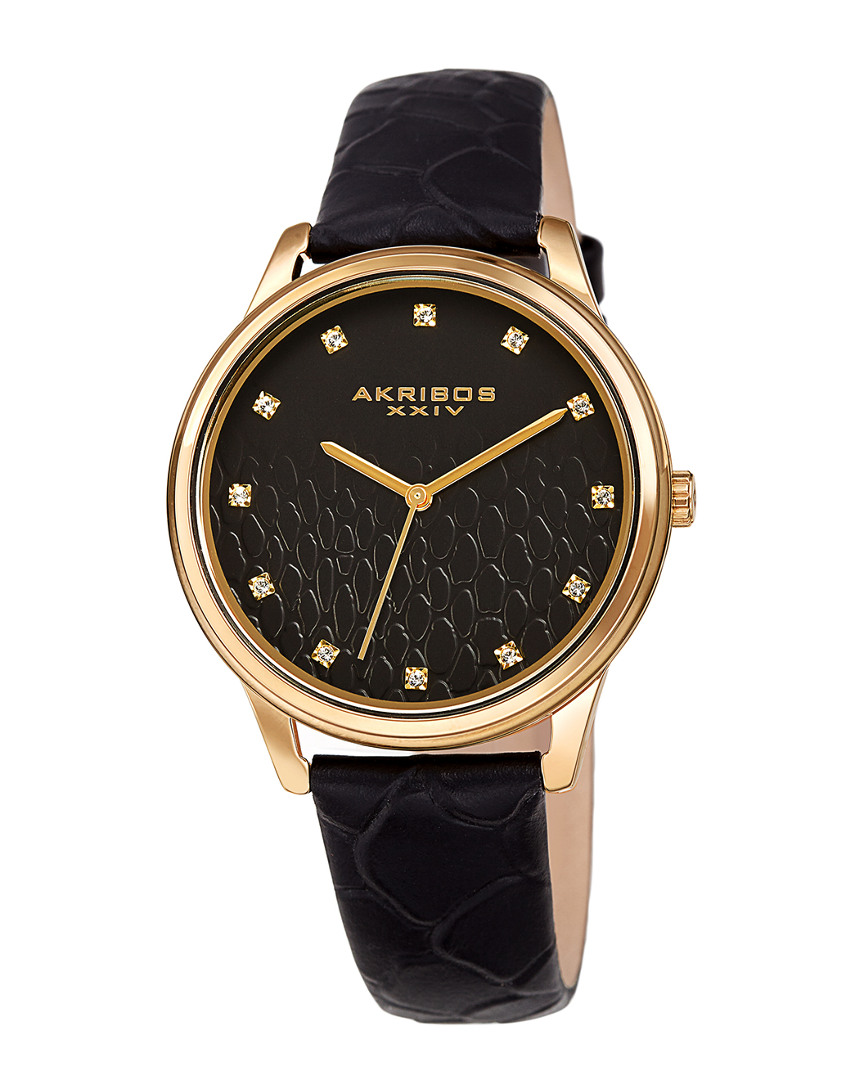 Akribos Xxiv Women's Leather Watch