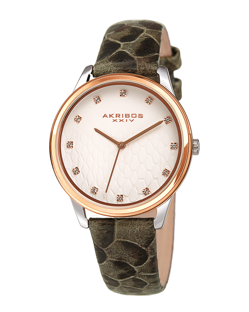 Akribos Xxiv Women's Leather Watch