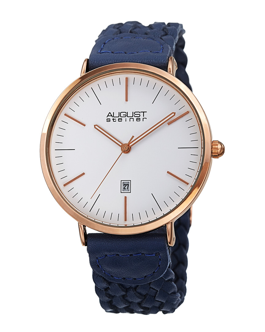 Shop August Steiner Men's Leather Watch