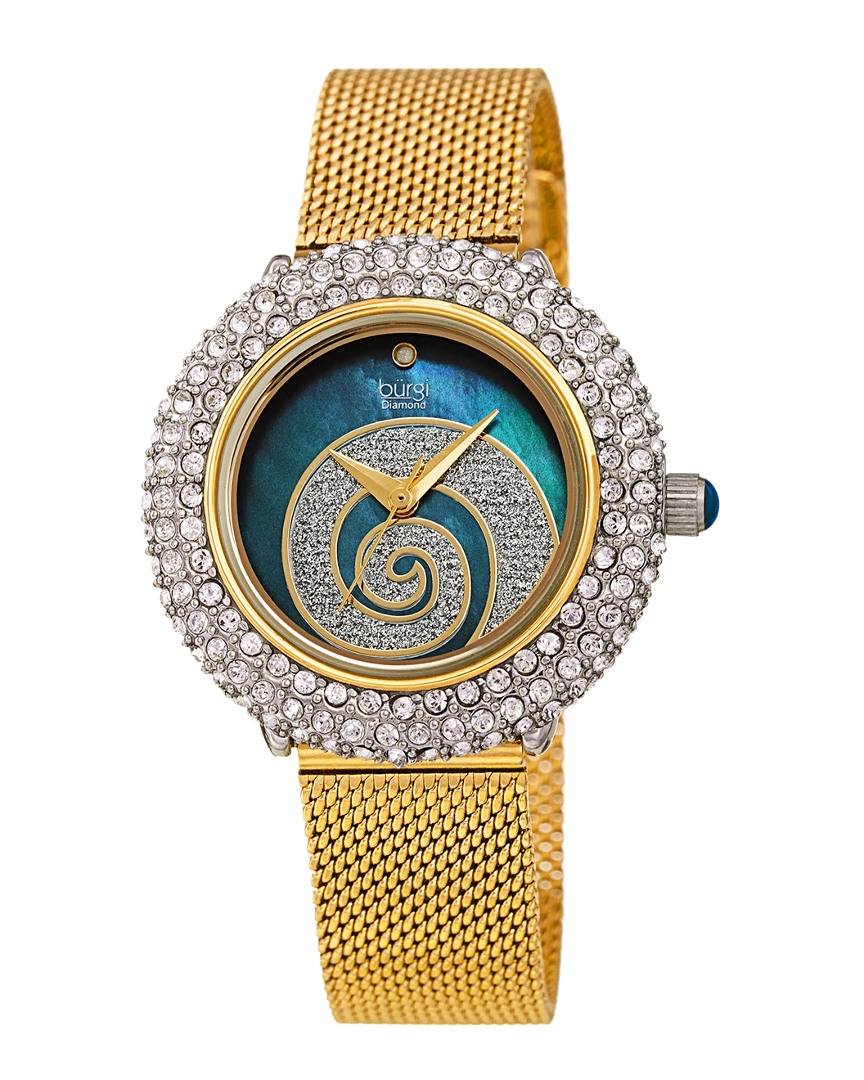 Burgi Women's Stainless Steel Diamond Watch