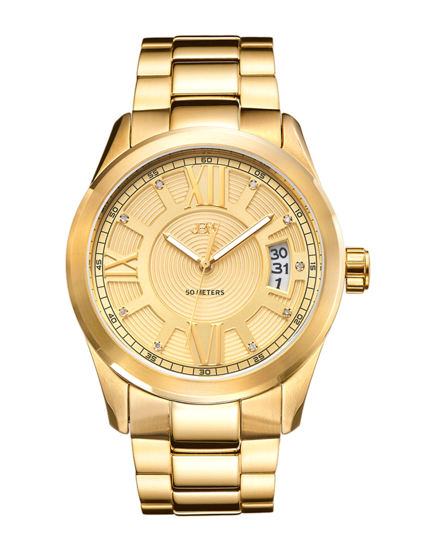 Jbw Cristal Diamond Watch, 44mm In Gold