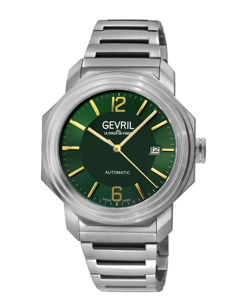Gevril Roosevelt Green Dial Mens Watch 46535b In Gold Tone / Green / Yellow