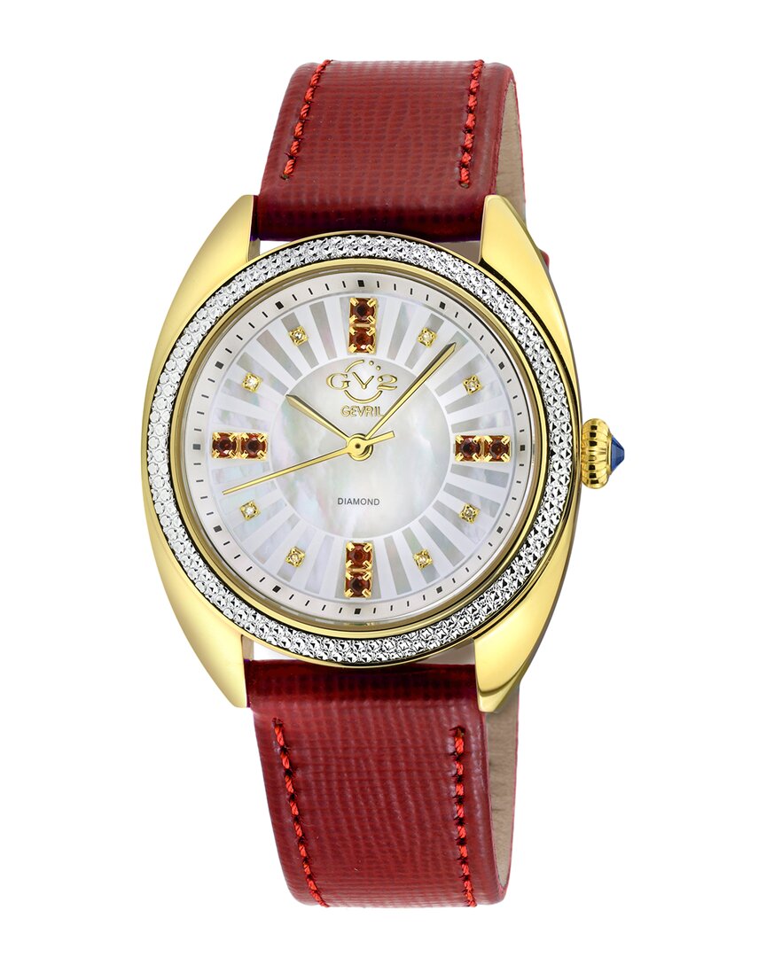 Gv2 Women's Palermo Diamond Swiss Watch In Red