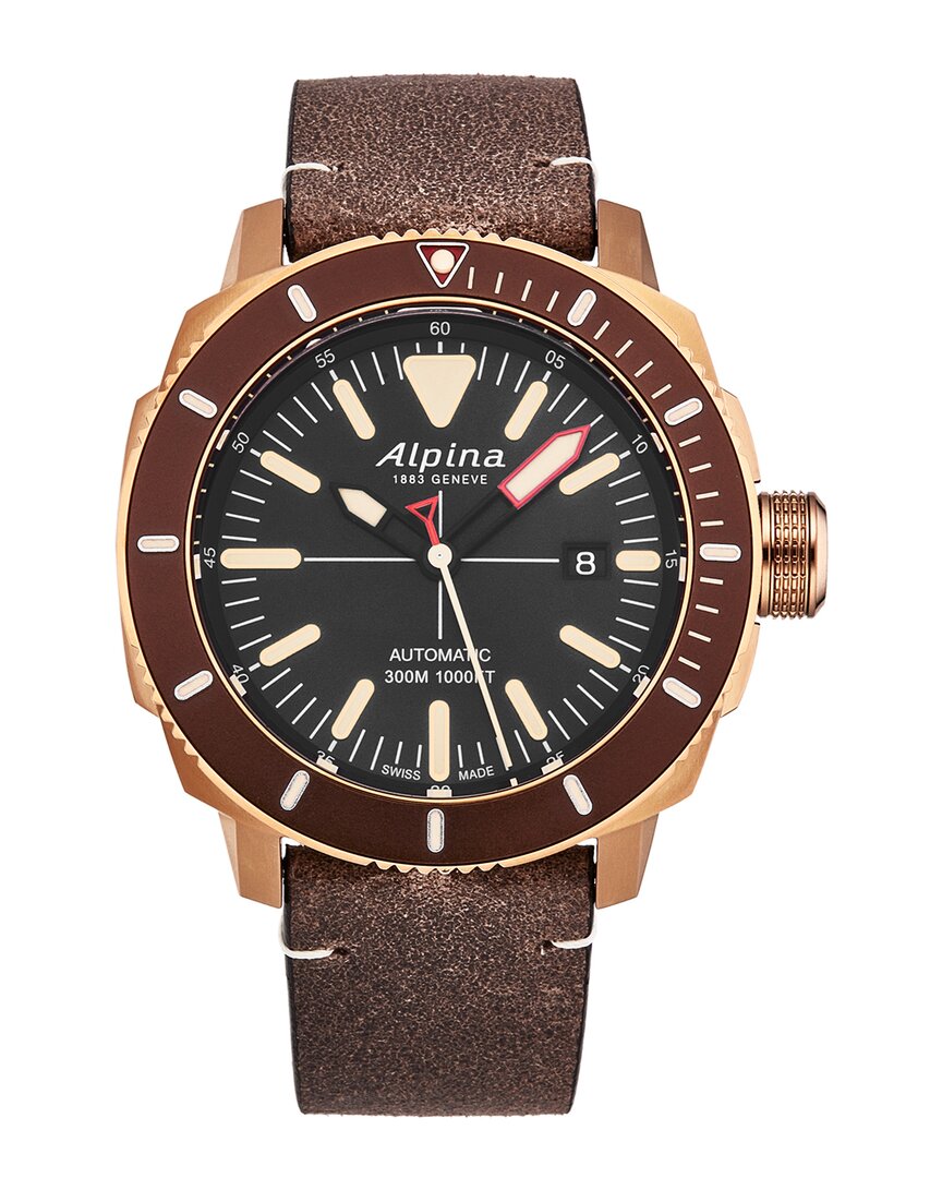 Alpina Men's Seastrong Diver Watch In Brown