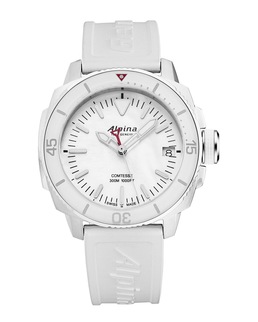 Alpina Seastrong Diver Comtesse White Mother Of Pearl Dial Ladies Watch Al-240mpw2vc6