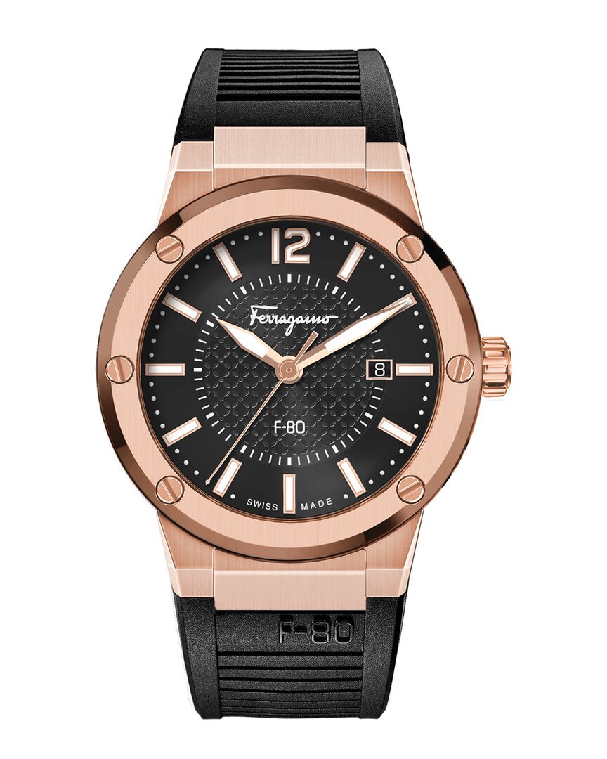 Ferragamo Men's F-80 Rose Goldtone Stainless Steel Watch