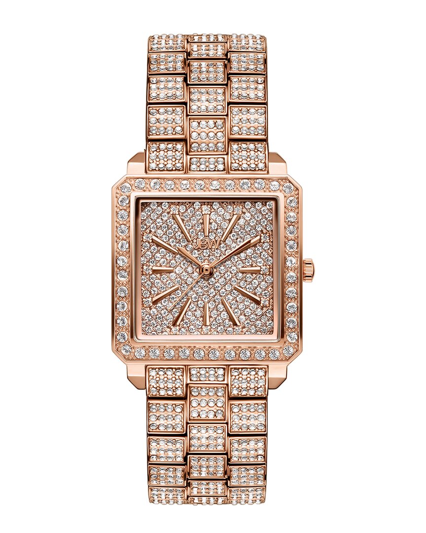 Shop Jbw Women's Square 18k Rose Gold Diamond Watch