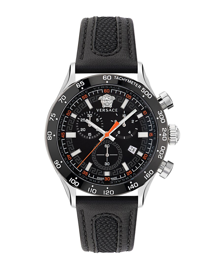 Versace Hellenyium Chrono Leather Watch