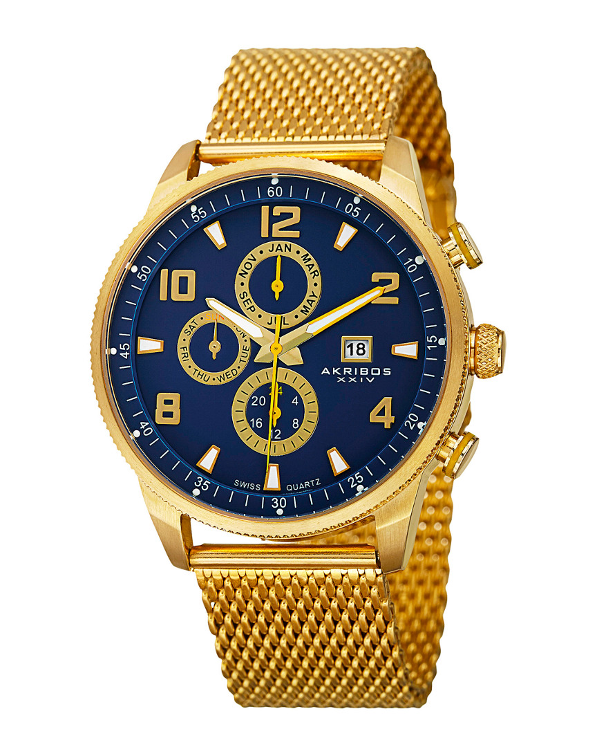 Akribos Xxiv Men's Stainless Steel Watch