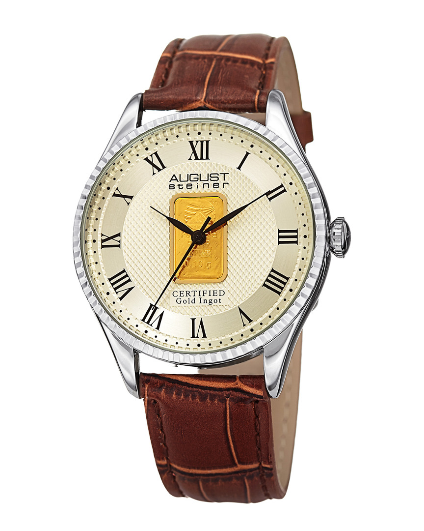 August Steiner Men's Leather Watch