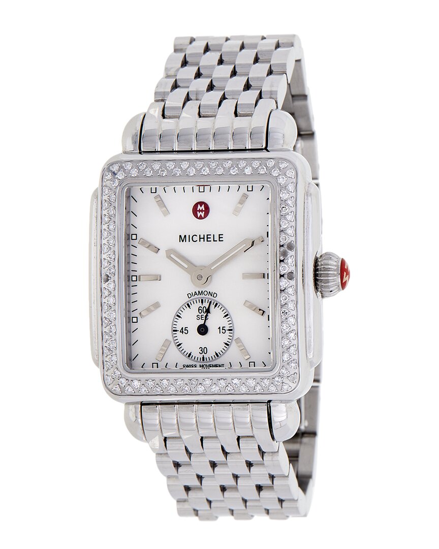 Michele Women's Deco 16 Diamond Watch In Metallic