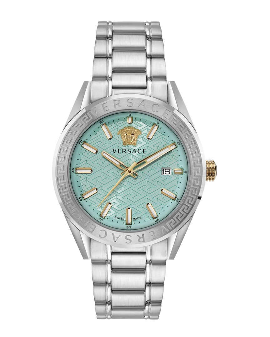 Versace V-code Bracelet Watch In Metallic