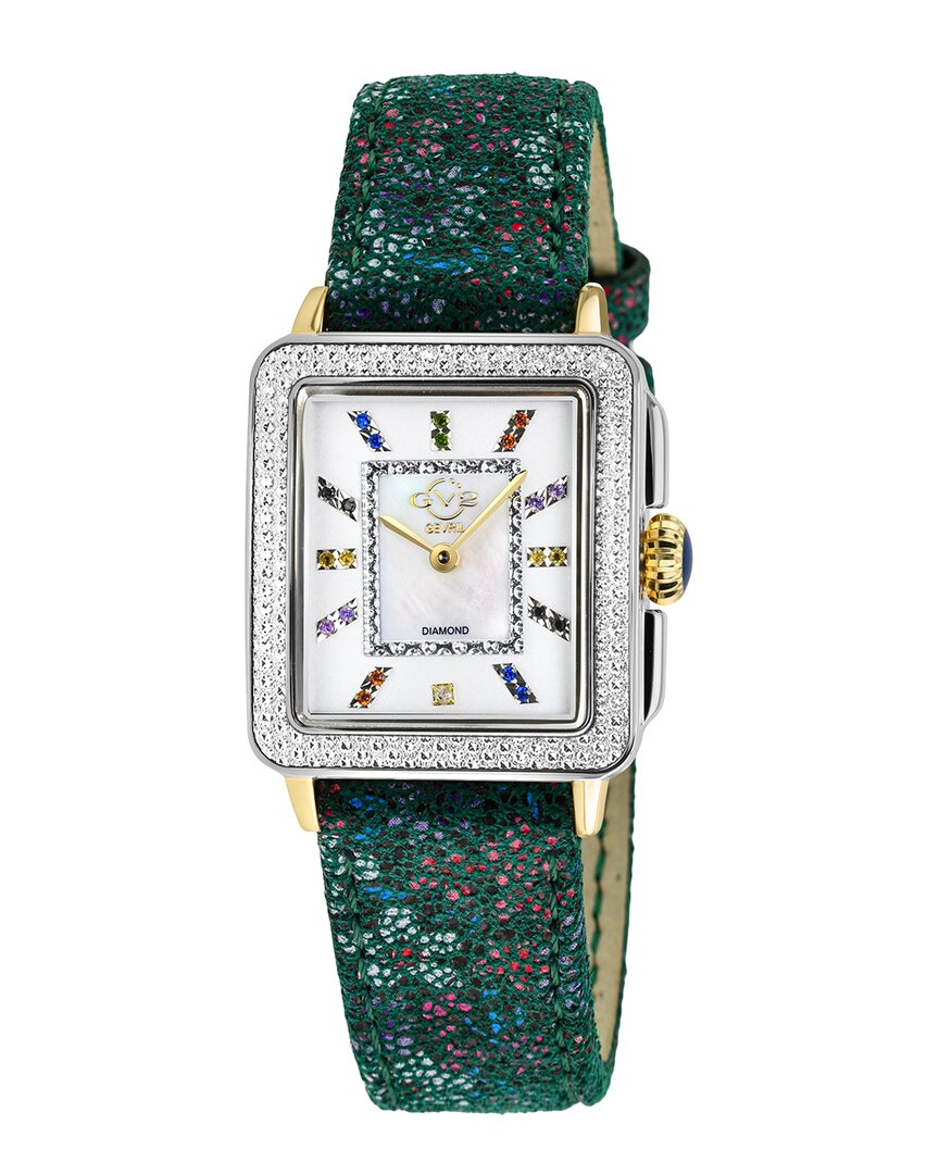 Gv2 Gevril Women's Padova Gemstone Floral Watch