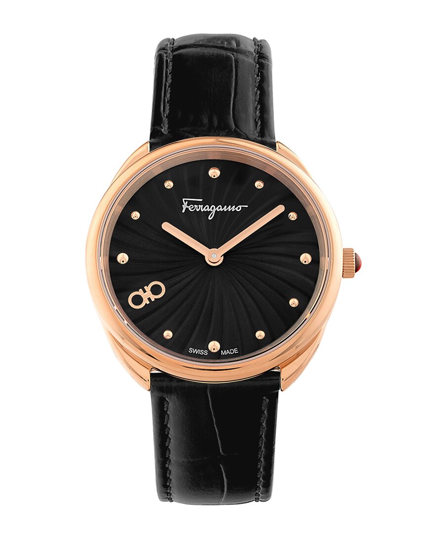 Ferragamo Women's Cuir Watch In Black