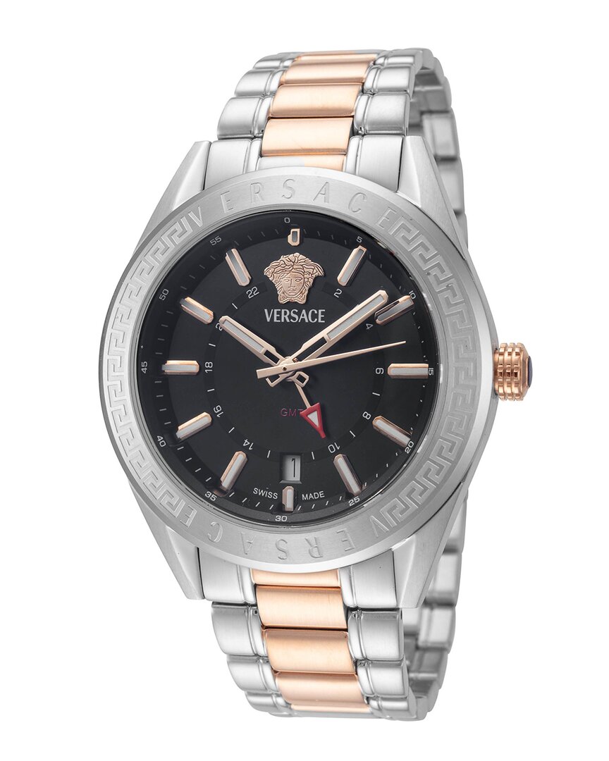 Versace V-code Men's Watch In Silver