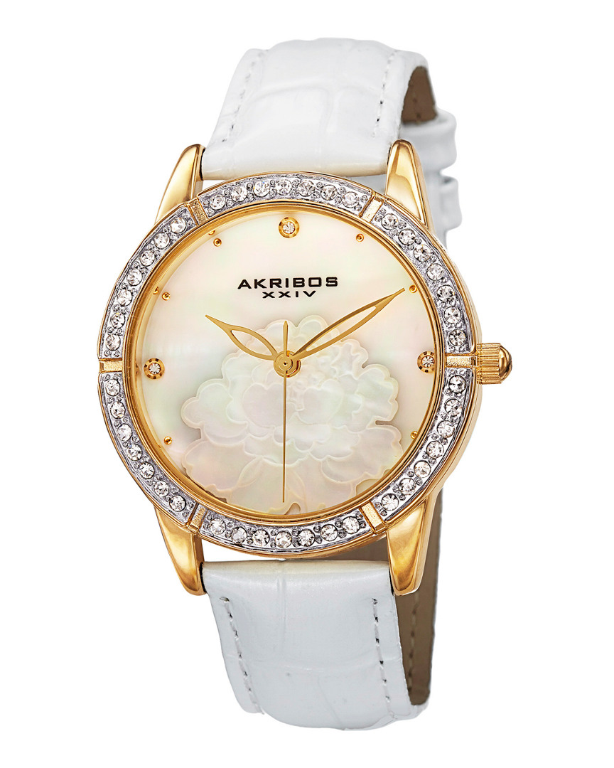 Akribos Xxiv Women's Leather Watch In Multicolor
