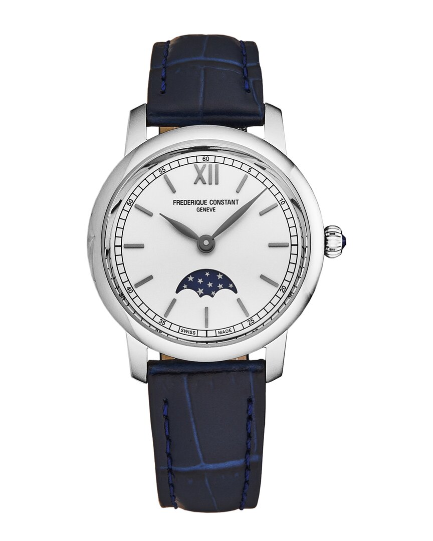 Frederique Constant Slimline Ladies Quartz Watch Fc-206sw1s6 In Blue / Silver