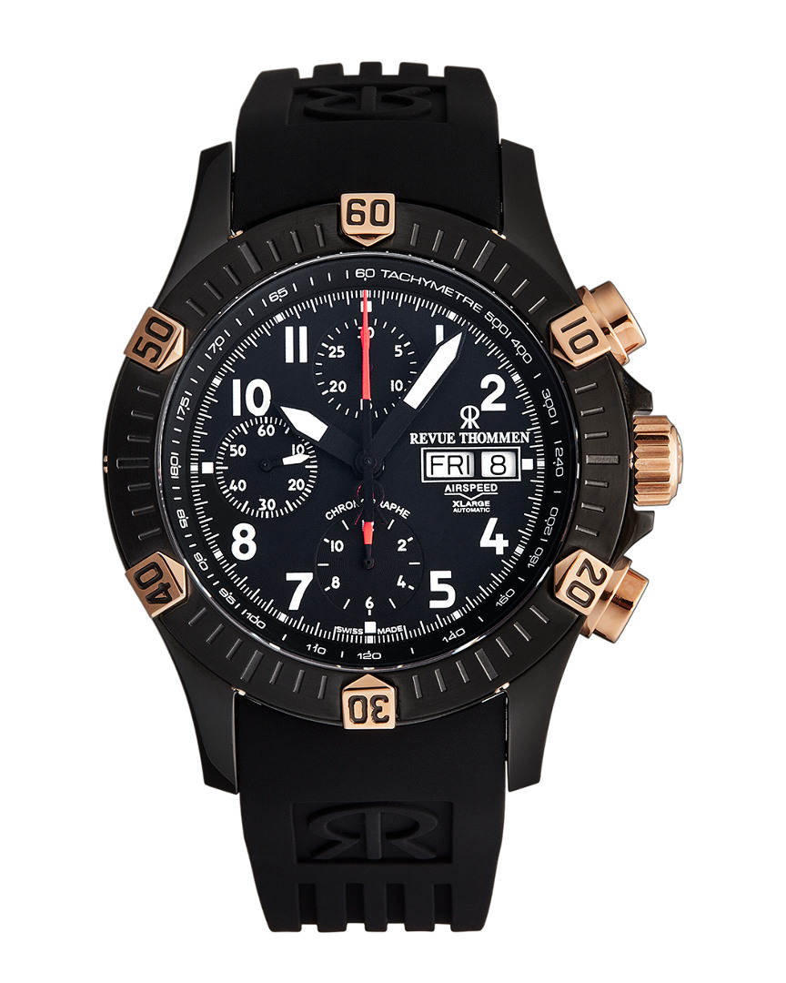 Revue Thommen Air Speed Chronograph Automatic Black Dial Men's Watch 16071.6884