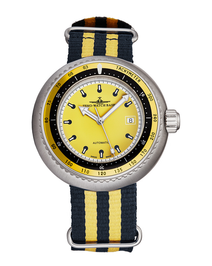 Zeno Deep Diver Automatic Yellow Dial Men's Watch 500-2824-i9 In Black / Yellow