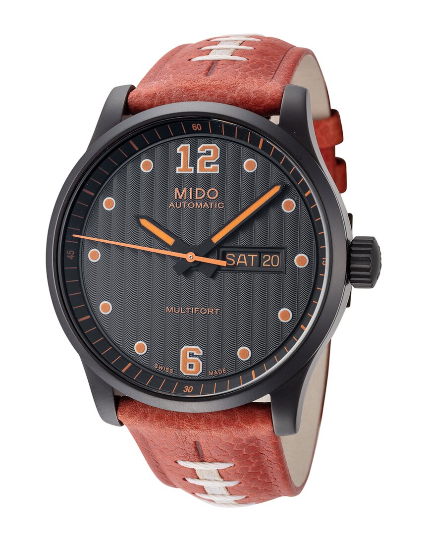 Mido Men's M0054303605080 Multifort 42mm Automatic Watch In Orange