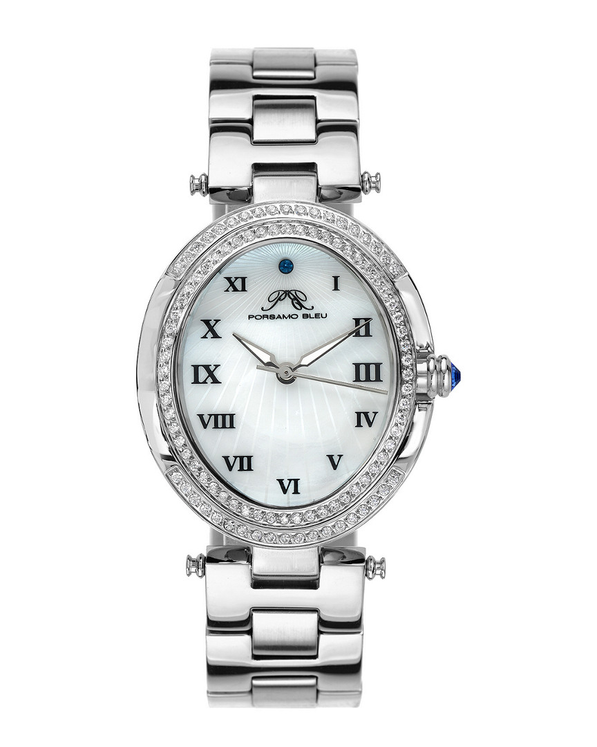 Shop Porsamo Bleu Women's South Sea Oval Crystal Watch