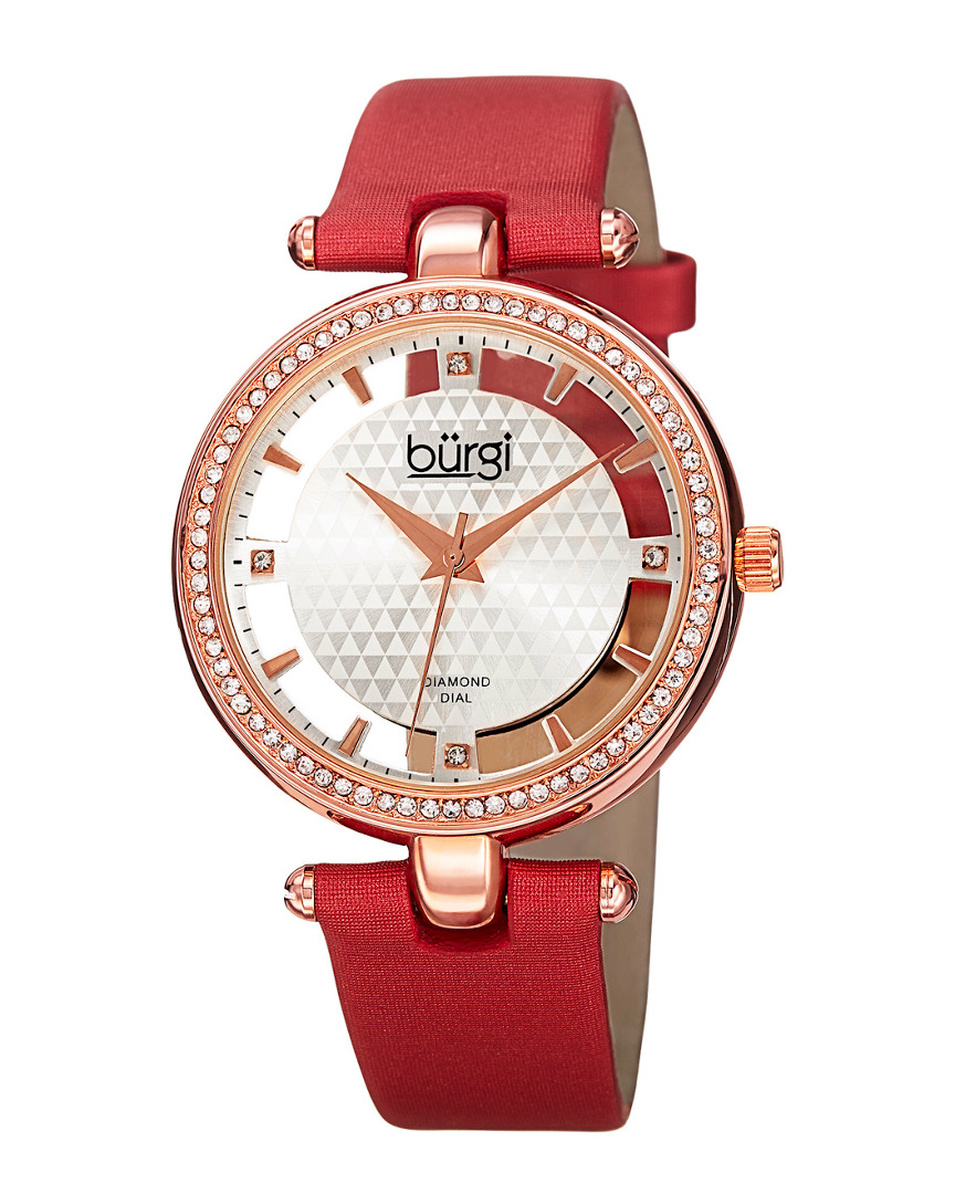Burgi Women's Satin Diamond Watch