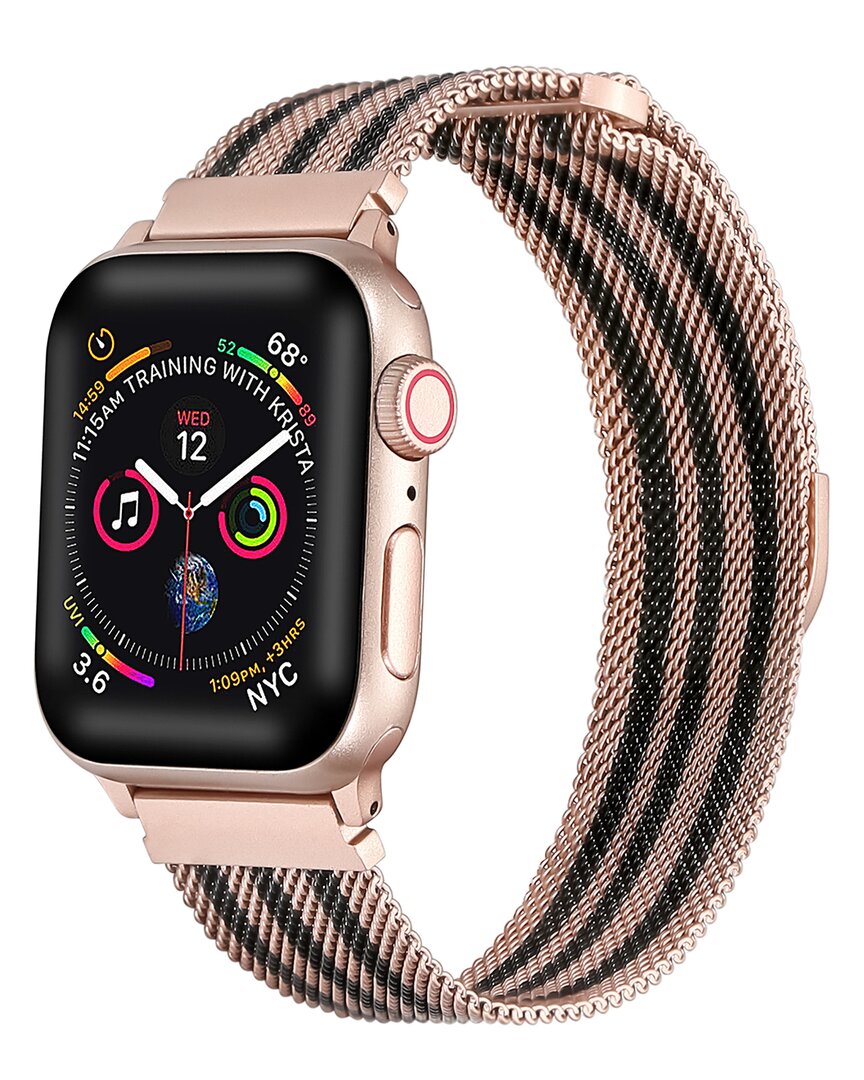 Posh Tech Striped Stainless Steel Loop Band For Apple Watch