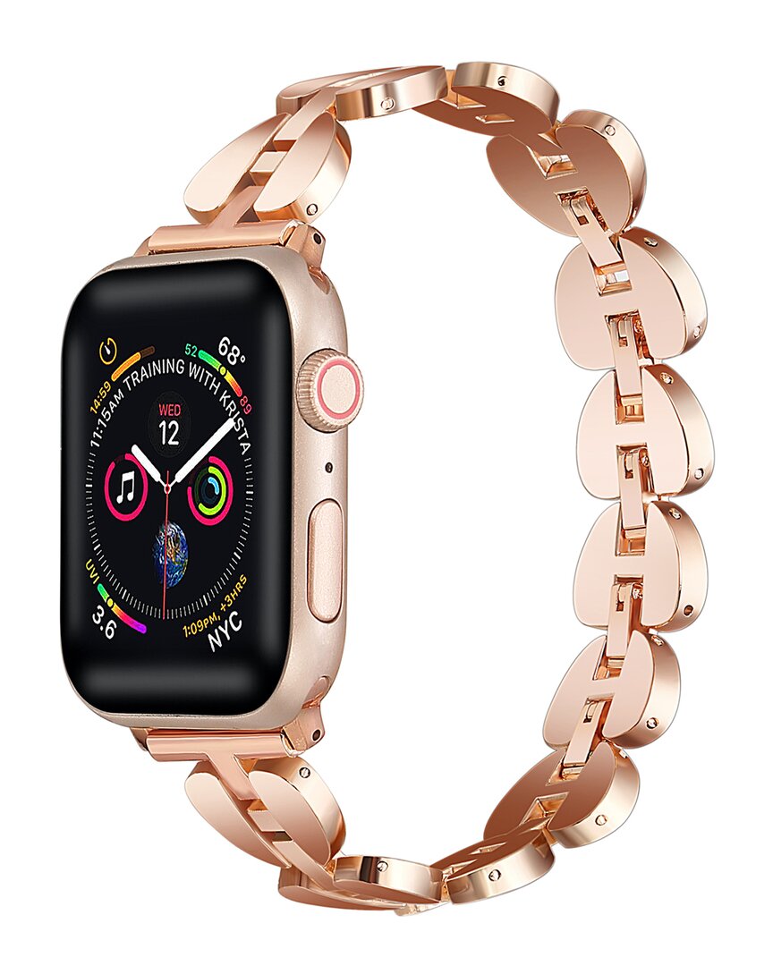 Posh Tech Sleek Metal Link Apple Watch Replacement Band In Gold