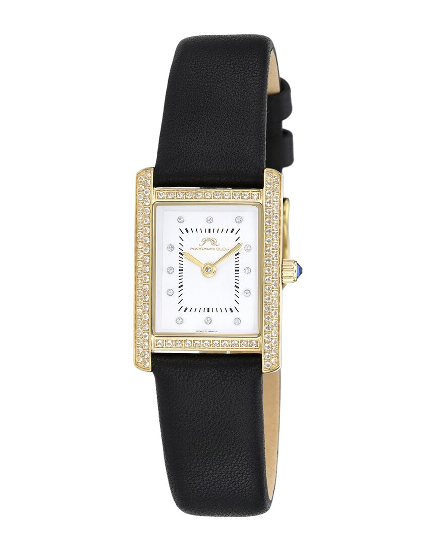 Porsamo Bleu Karolina Quartz White Dial Ladies Watch 1084akal In Black / Gold / Gold Tone / White / Yellow
