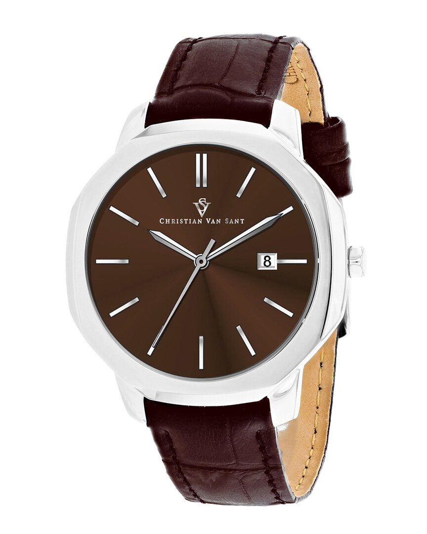 Christian Van Sant Men's Octavius Slim Brown Dial Watch