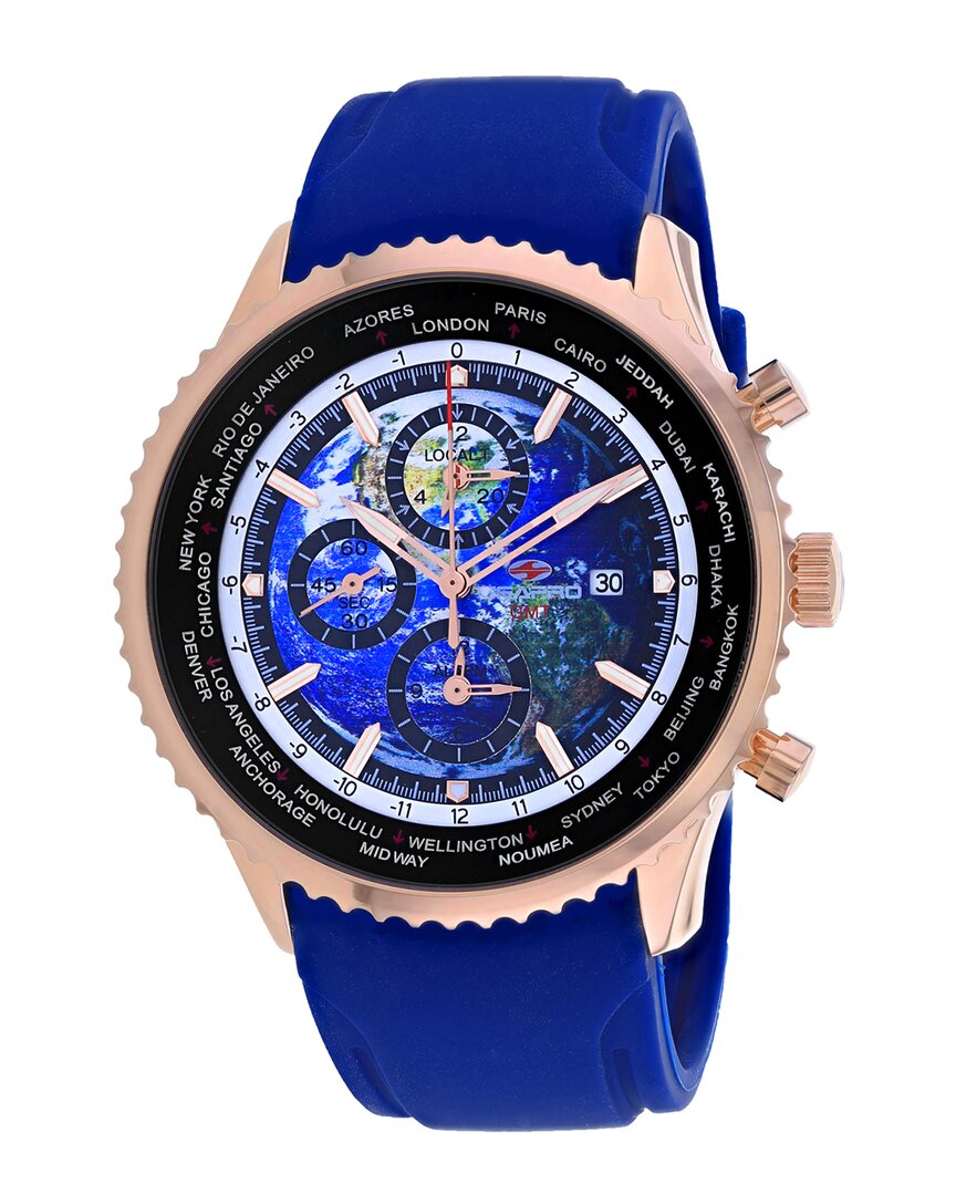 Seapro Meridian World Timer Gmt Blue Dial Mens Watch Sp7522 In Blue / Gold Tone / Rose / Rose Gold Tone