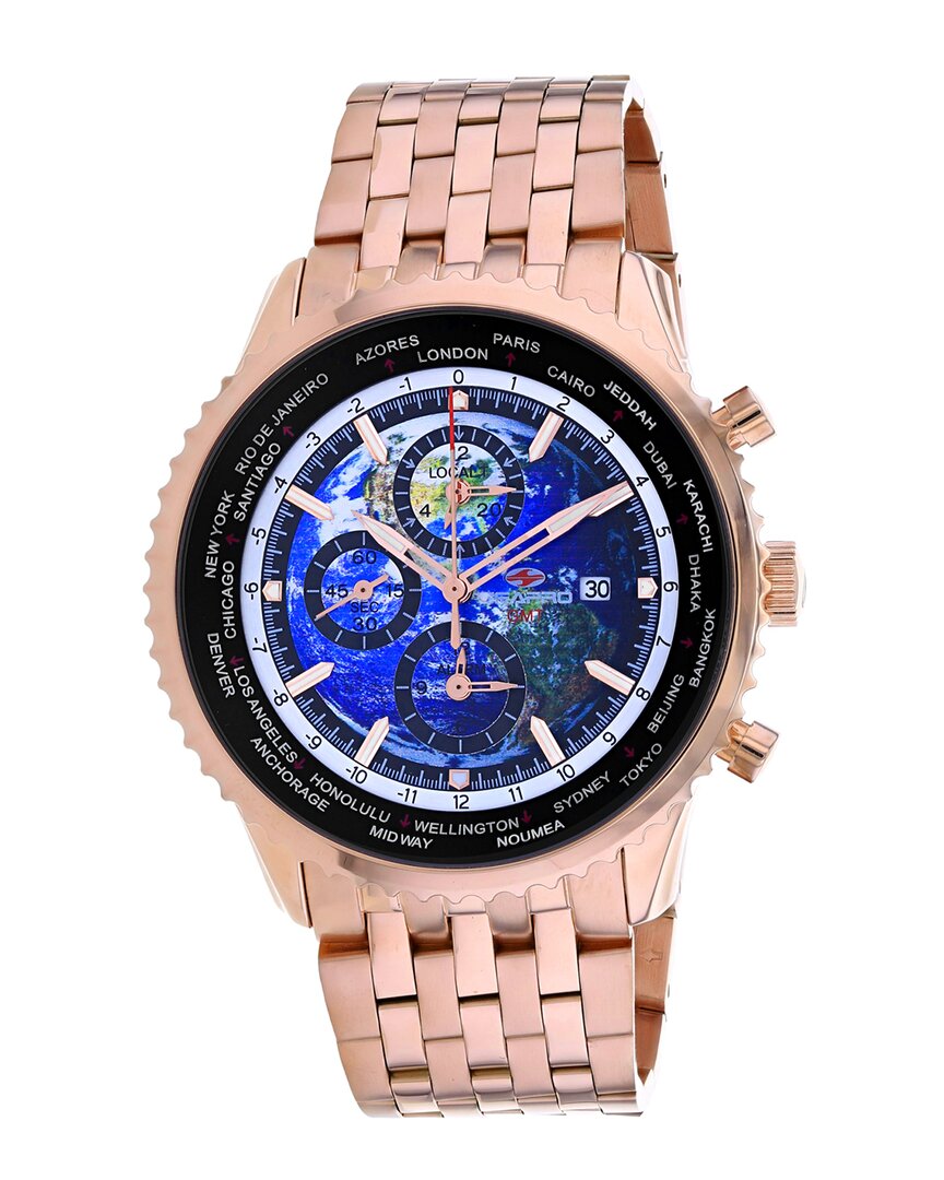 Seapro Meridian World Timer Gmt Blue Dial Mens Watch Sp7321 In Blue / Gold Tone / Rose / Rose Gold Tone