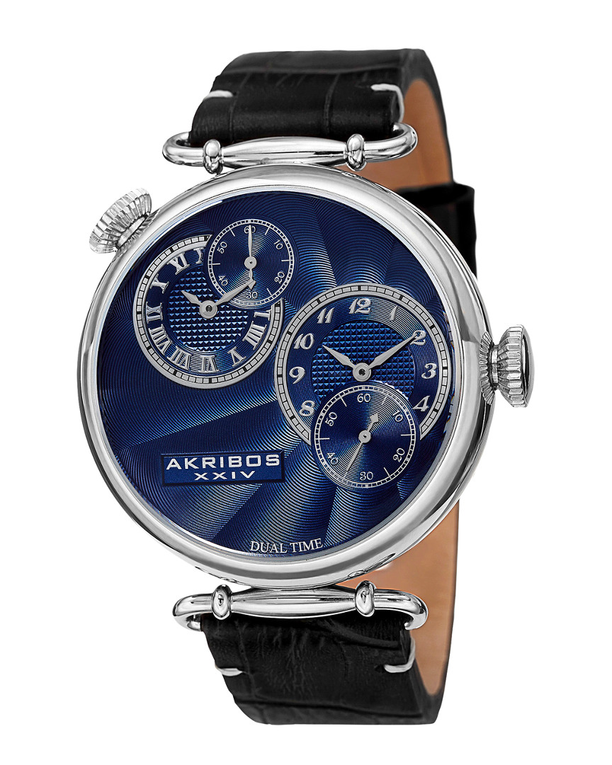 Akribos Xxiv Men's Genuine Leather Watch