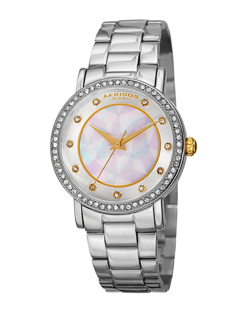 Akribos Xxiv Women's Stainless Steel Watch In Multicolor