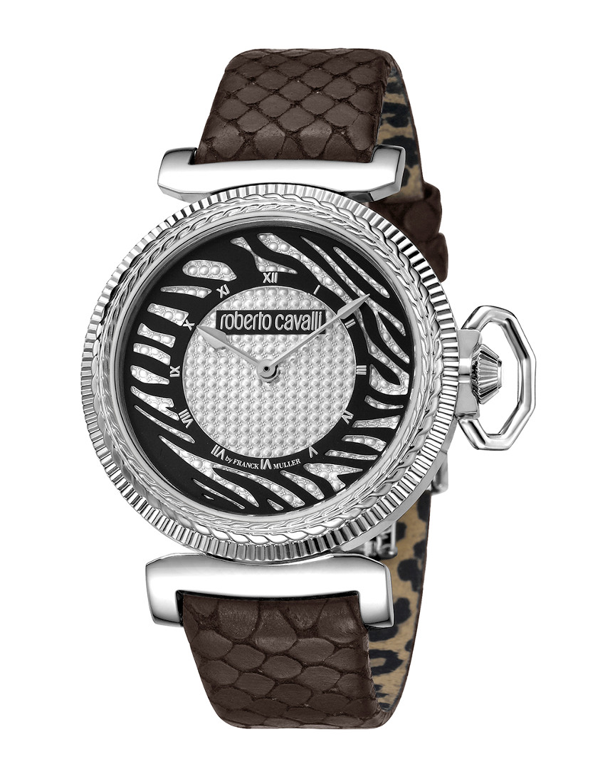 Shop Roberto Cavalli By Franck Muller Women's Leather Watch