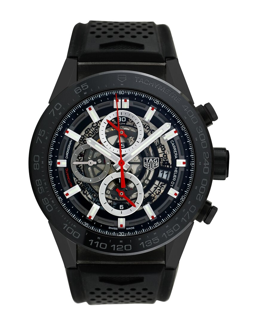 Tag Heuer Men's Carrera Calibre Heuer 01 Watch, Circa 2000s (authentic ) In Black